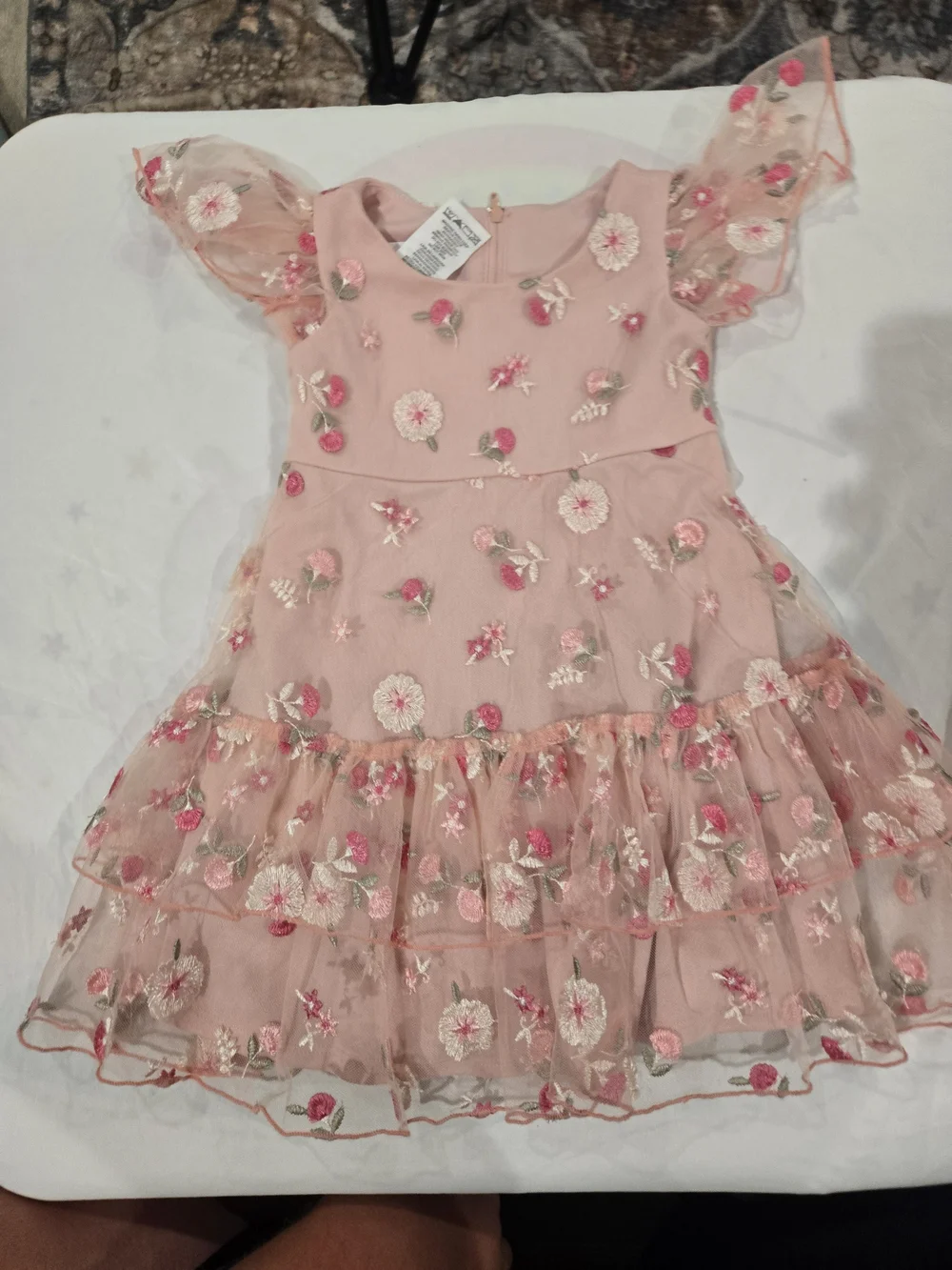 Gymboree Pink Floral Embroidered Tulle Dress